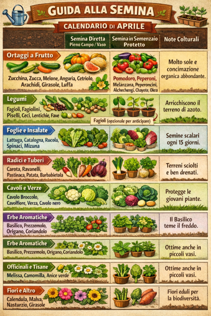 Infografica: cosa seminare ad aprile
