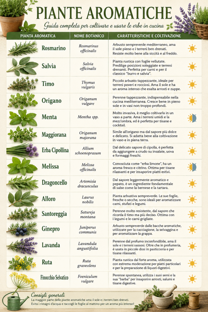 piante aromatiche elenco