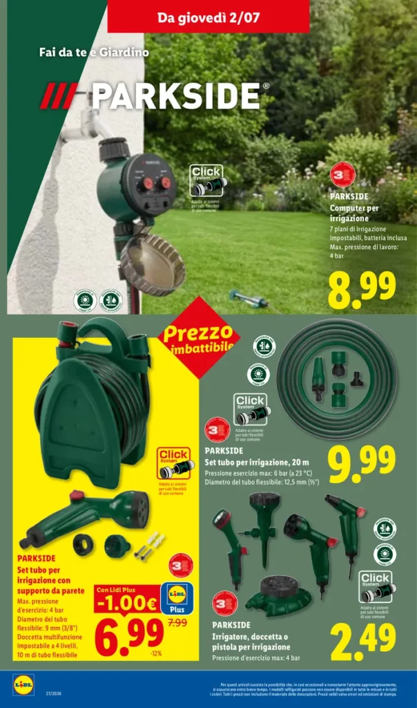 Pagina del volantino parkside del 2 e 6 luglio
