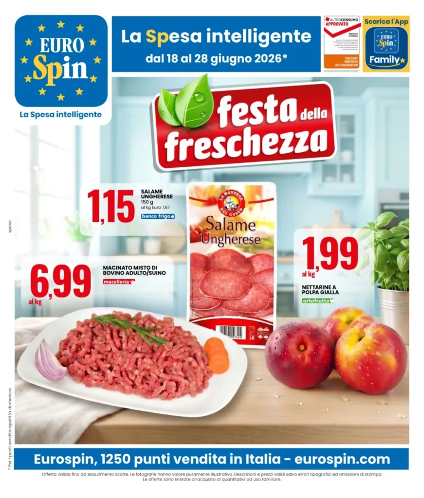 Volantino eurospin dal 18 al 28 giugno