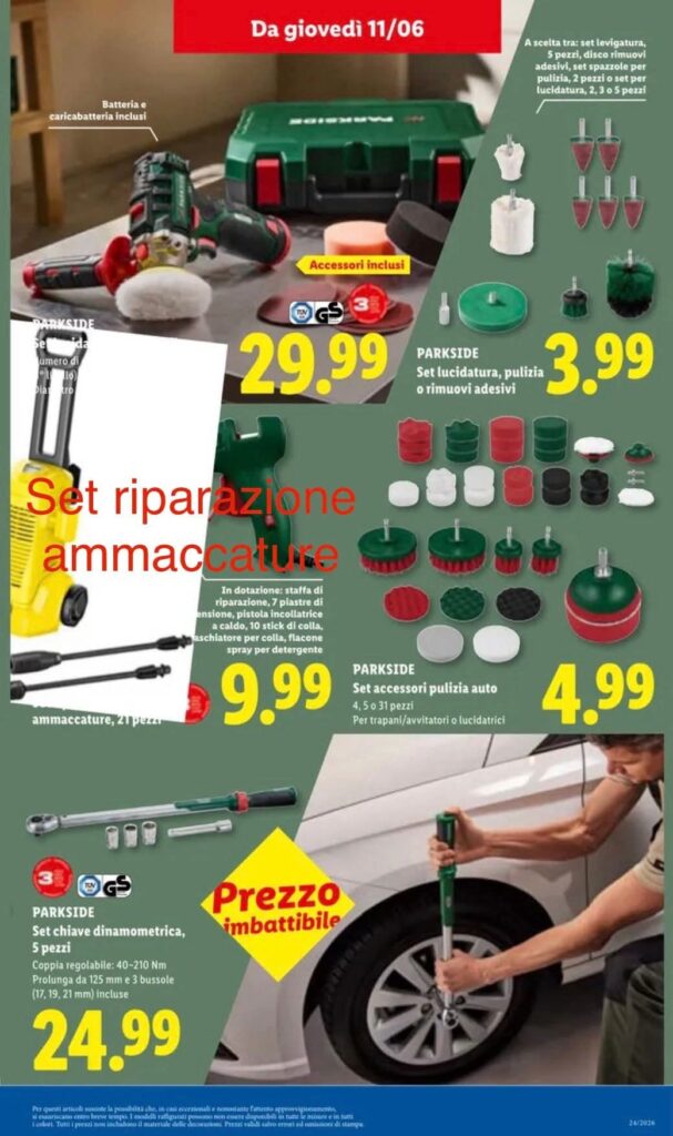 Volantino Parkside Lidl 11 giugno 2026