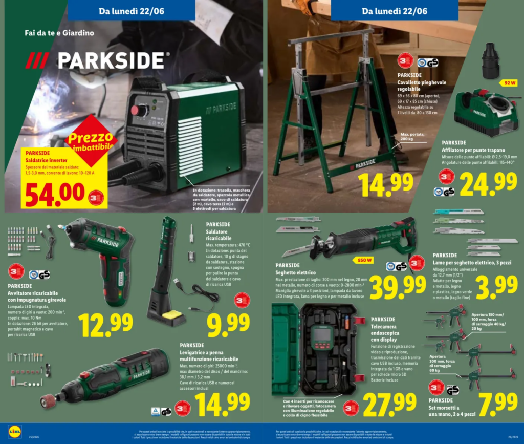 Volantino parkside 22 giugno 2026