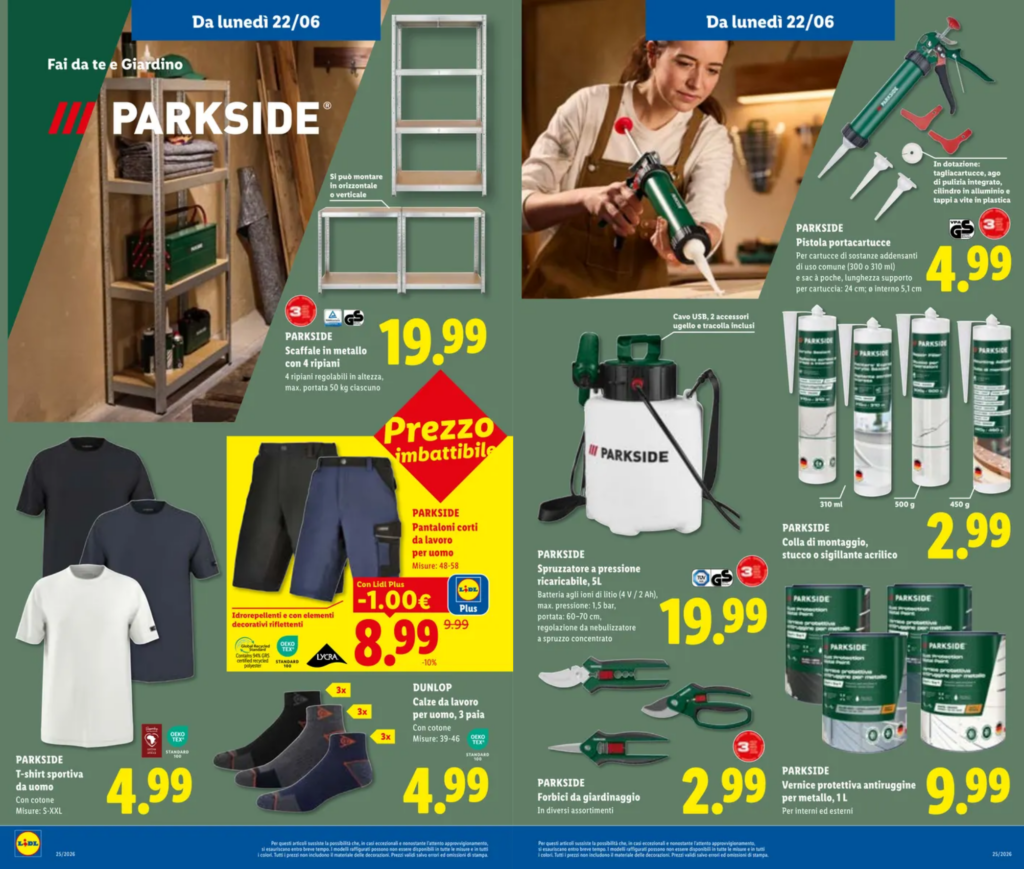Volantino parkside 22 giugno 2026