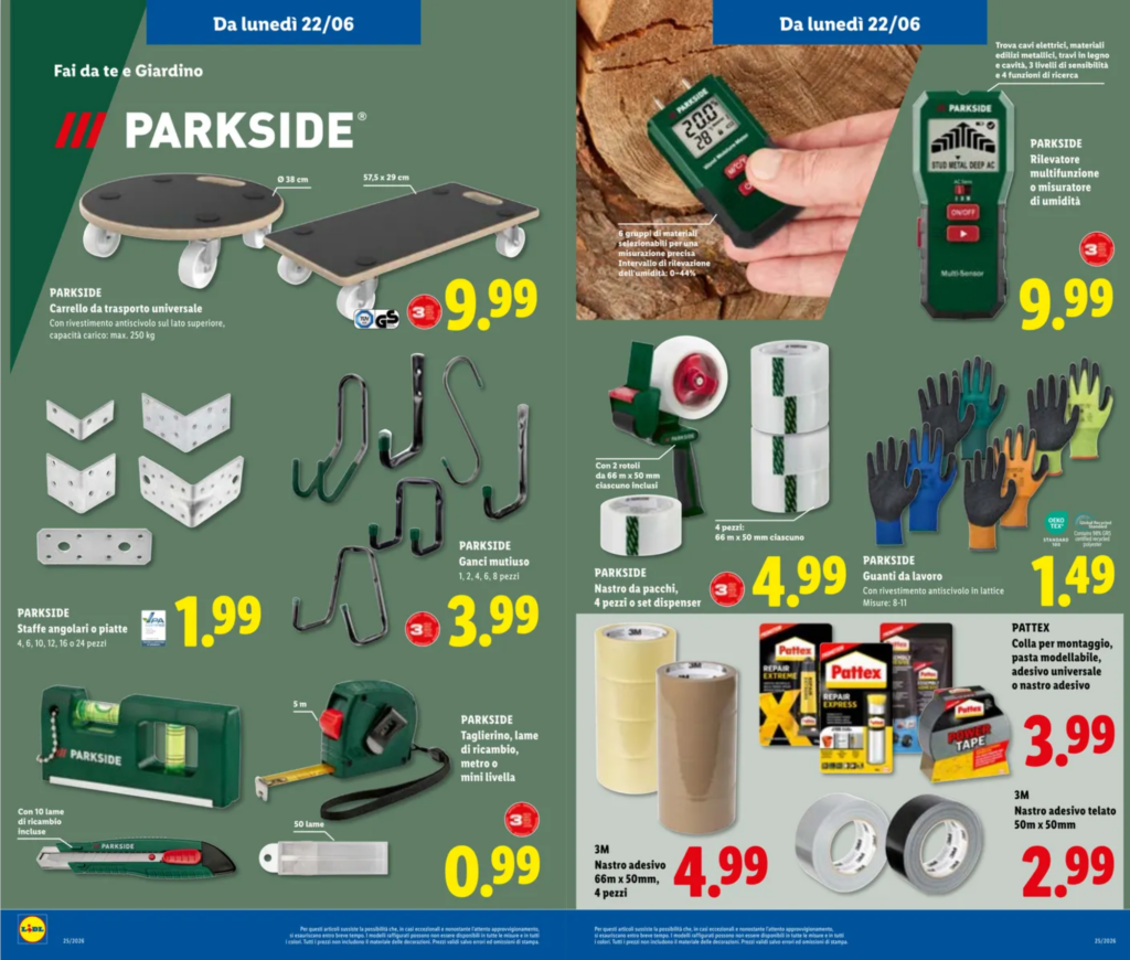 Volantino parkside 22 giugno 2026