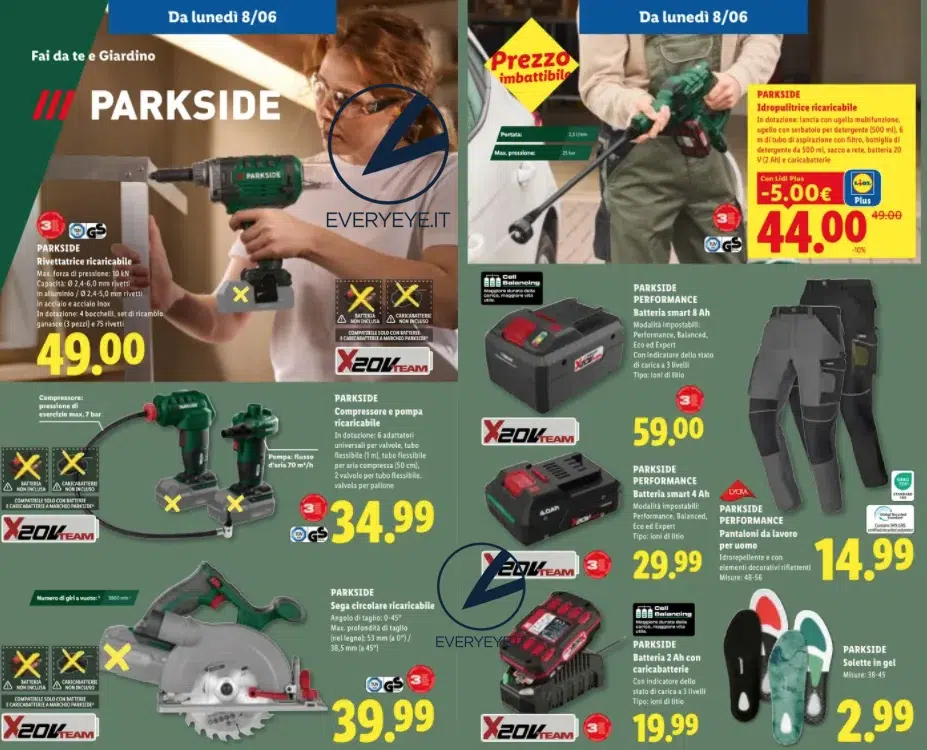 Volantino LIDL Parkside 8 Giugno 2026
