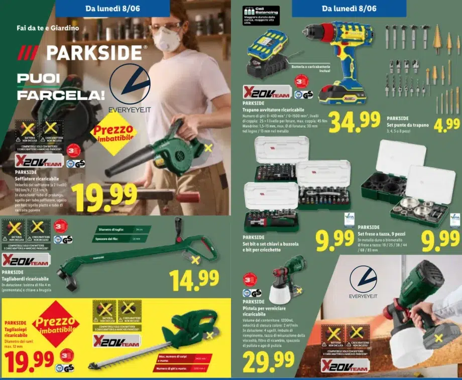 Volantino LIDL Parkside 8 Giugno 2026
