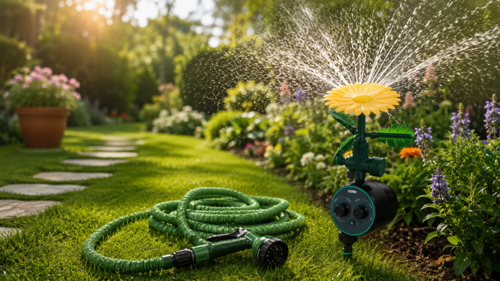 Action offerte timer irrigatore, irrigatore rotante e pompa flessibile