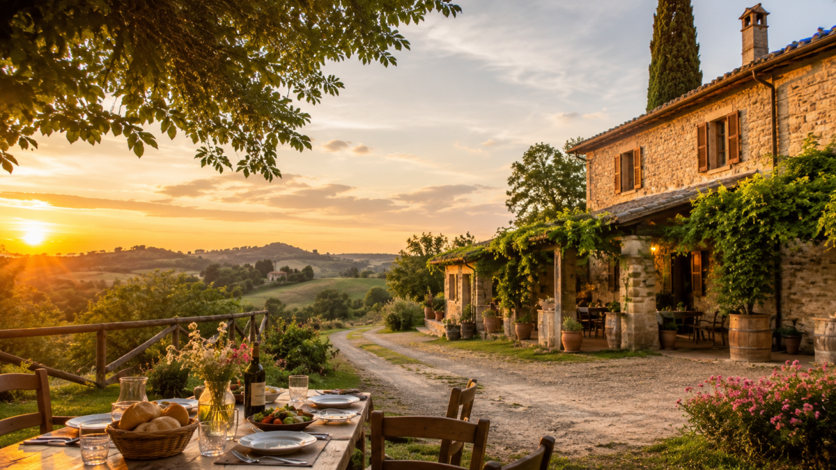 Esterno di un agriturismo in Romagna