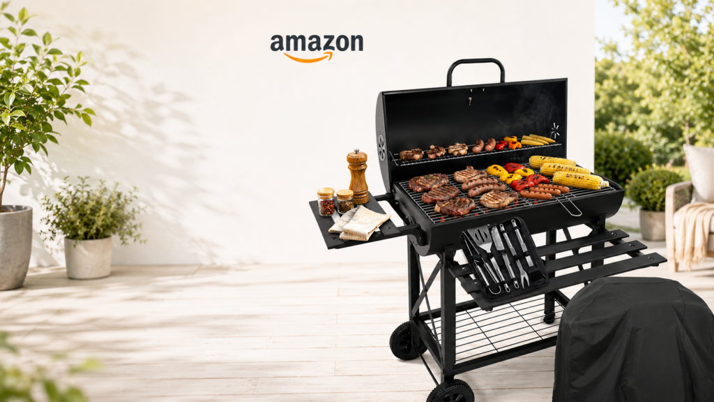 Barbecue a carbonella con griglia XL e termometro: l’offerta Amazon da non perdere