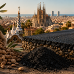 Barcellona, dai noccioli d’oliva un asfalto green che taglia le emissioni