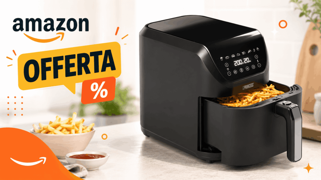 Questa friggitrice ad aria da 8 litri costa meno di 60€ su Amazon (ed ha anche 8 programmi)
