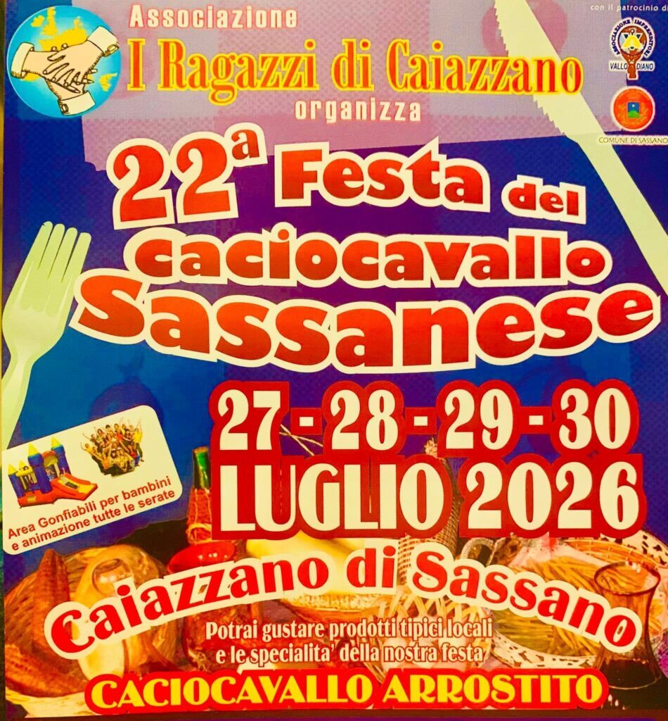Locandina Festa del Caciocavallo Sassanese 2026