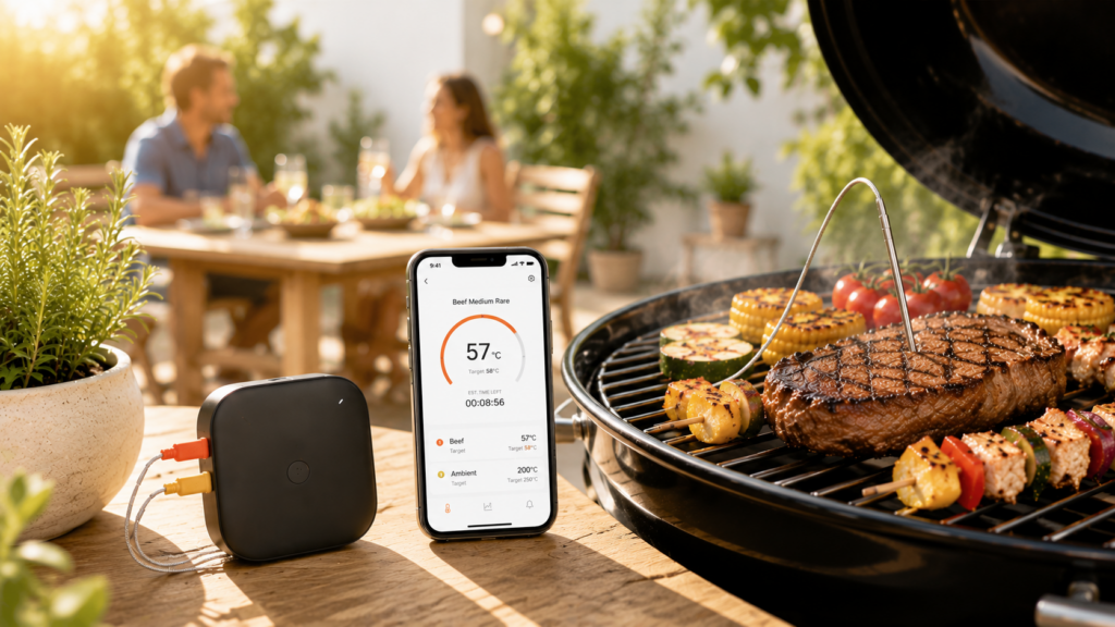 Basta sudare al barbecue: le sonde smart ci avvisano quando la carne è pronta