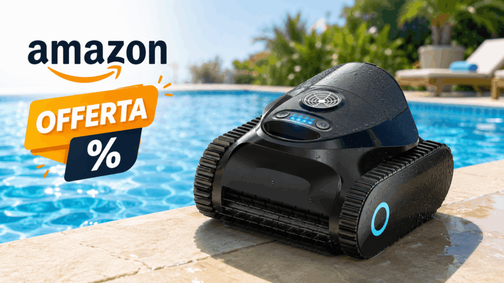 BRINBO C1, robot piscina in offerta su Amazon: autonomia 180 min e controllo con APP