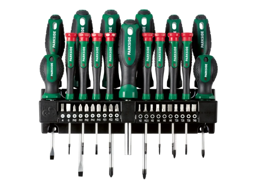 Set 37 pezzi bit e cacciaviti lidl parkside