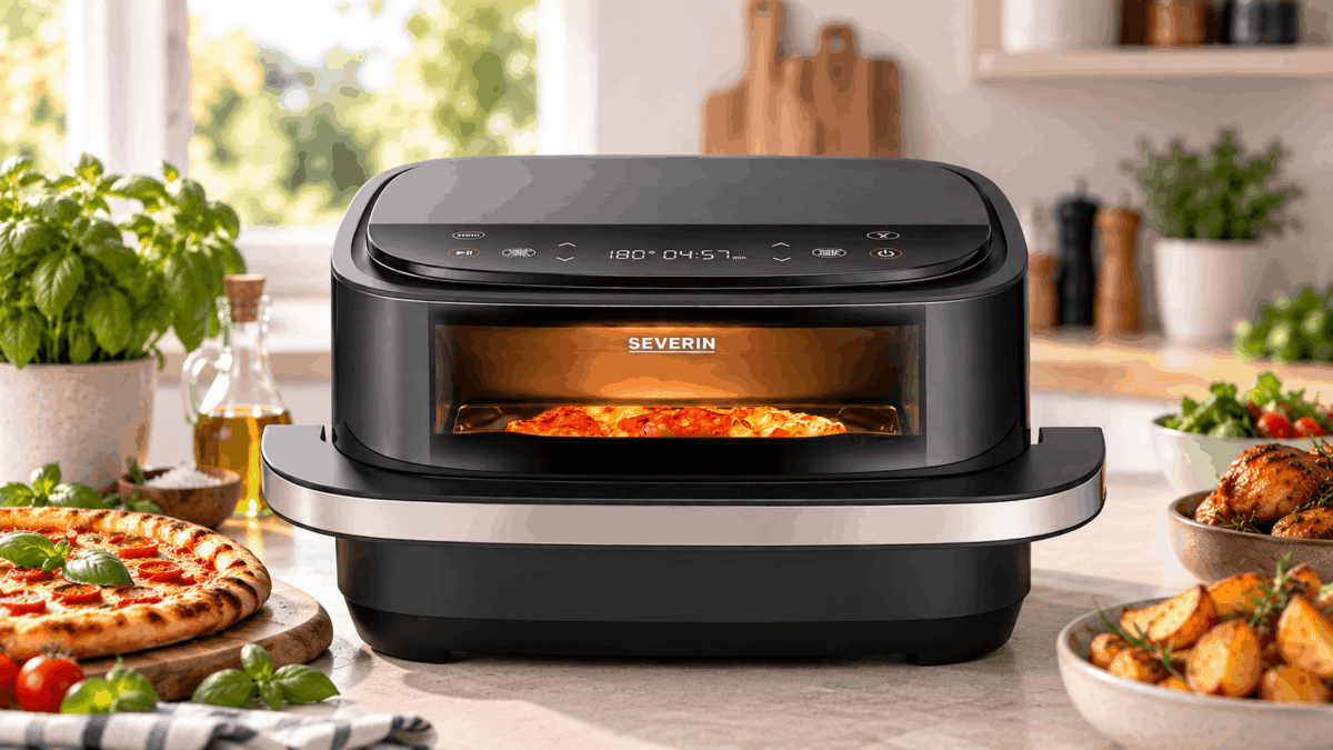 Friggitrice ad aria severin che cuoce anche la pizza