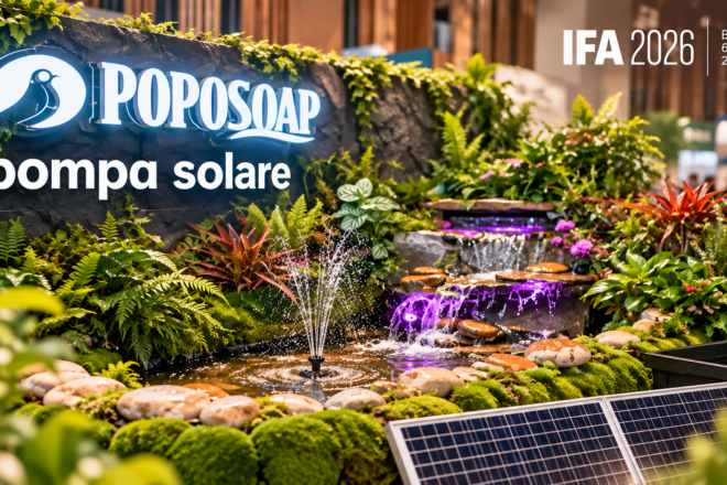 Poposoap a IFA 2026: stagno, pompa solare e cascata in un unico sistema per il g