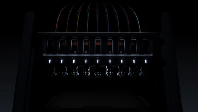 Bambu Lab H3C: il rack a scomparsa a 9 teste che rivoluziona la stampa 3D
